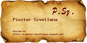 Piszter Szvetlana névjegykártya